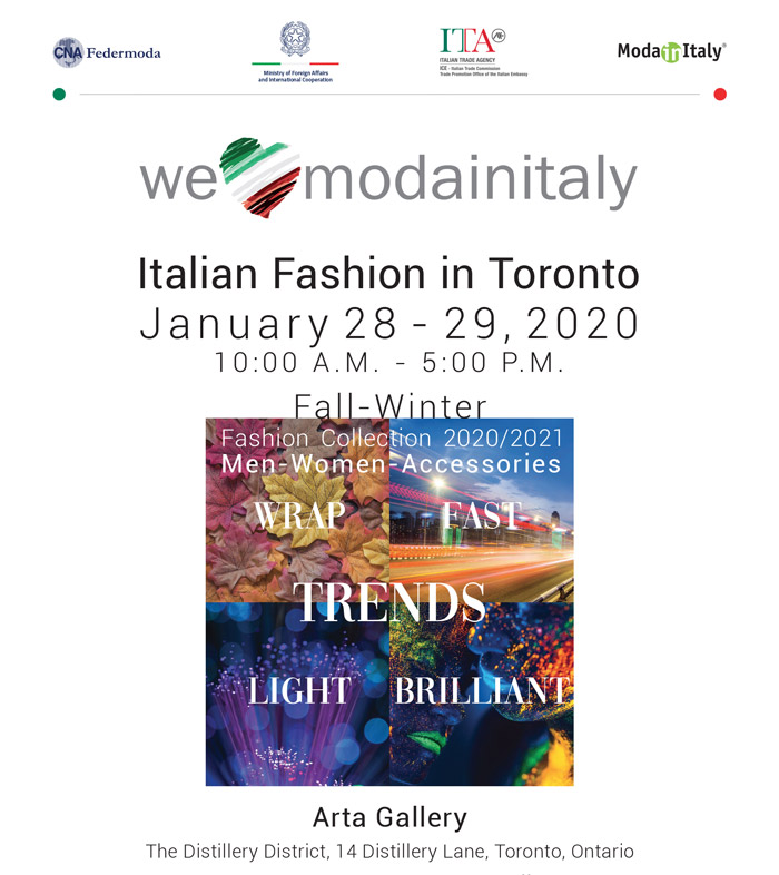 Fall-Winter 2020 - WELOVEMODAINITALY Toronto - 28-29 January 2020